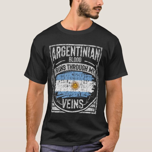 T-shirt Le Sang argentin Traverse Mes Veines (Devant)