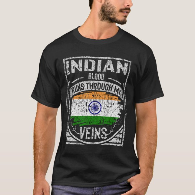T-shirt Le Sang Indien Traverse Mes Veines (Devant)