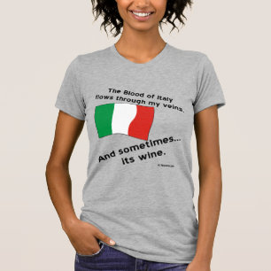 T-shirt Le Sang Italien Traverse La Veine Parfois Son Vin