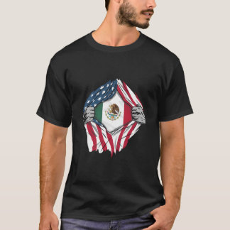 T-shirt Le Sang Mexicain En Moi Chemise Mexique Drapeau