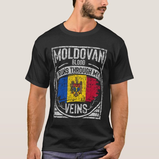 T-shirt Le Sang Moldave Traverse Mes Veines (Devant)