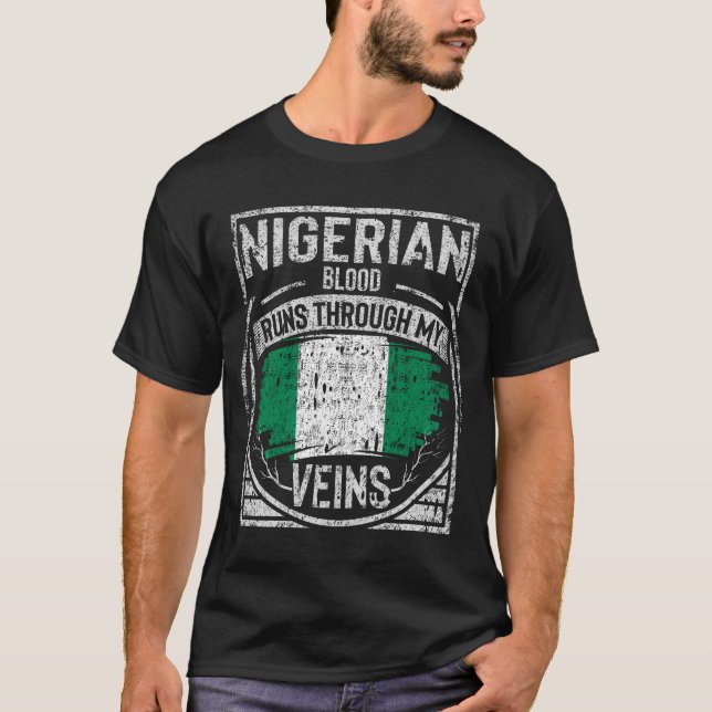 T-shirt Le Sang Nigérian Traverse Mes Veines (Devant)