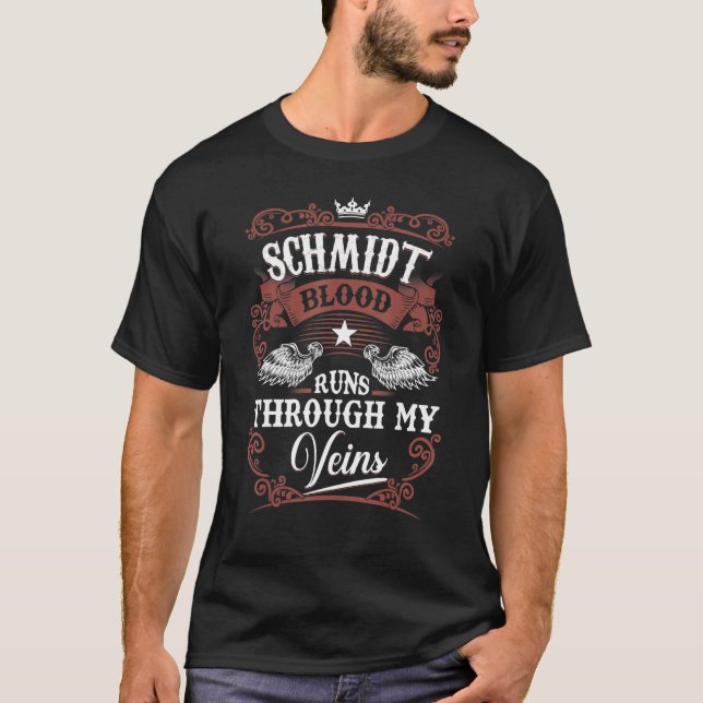 T-shirt Le Sang Schmidt Traverse Mes Veines Famille Schmid (Devant)