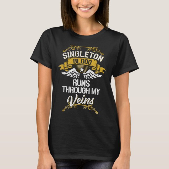 T-shirt Le Sang Singleton Traverse Mes Veines (Devant)
