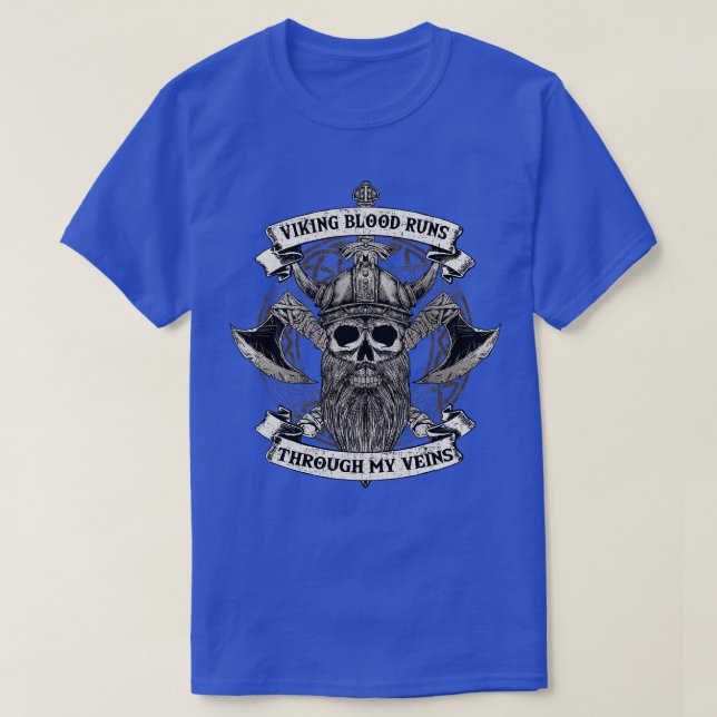 T-shirt Le sang viking tourne à travers (Design devant)