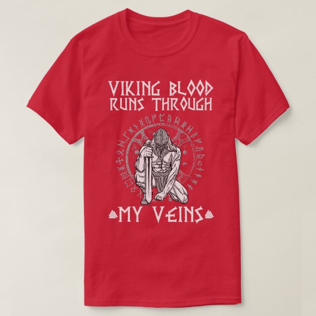 T-shirt Le sang viking tourne à travers 2 (Design devant)