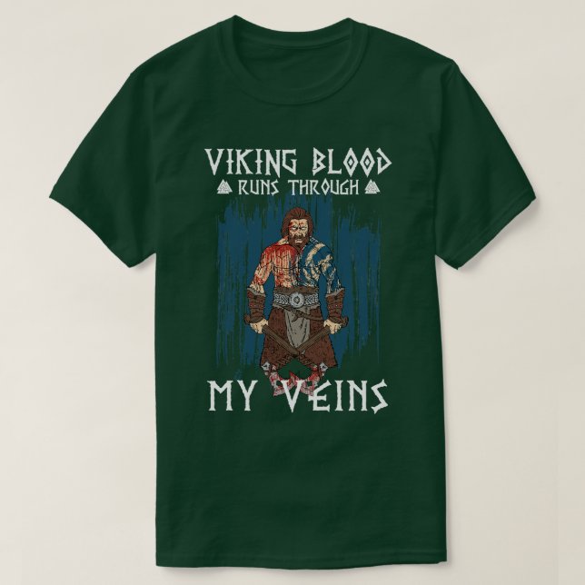 T-shirt Le sang viking tourne à travers 7 (Design devant)