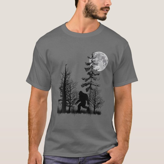 T-shirt Le Sasquatas De Bigfoot Se Cachant En Forêt Avec L (Devant)