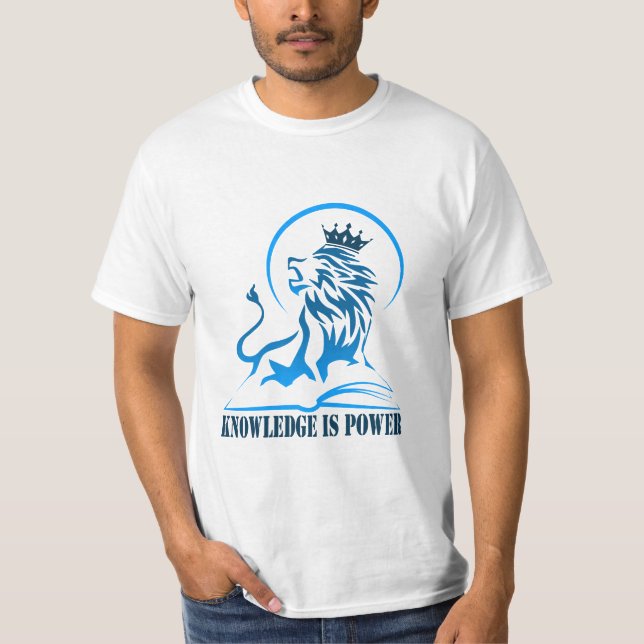 T-shirt Le savoir est le pouvoir - blue-04-22 (Devant)