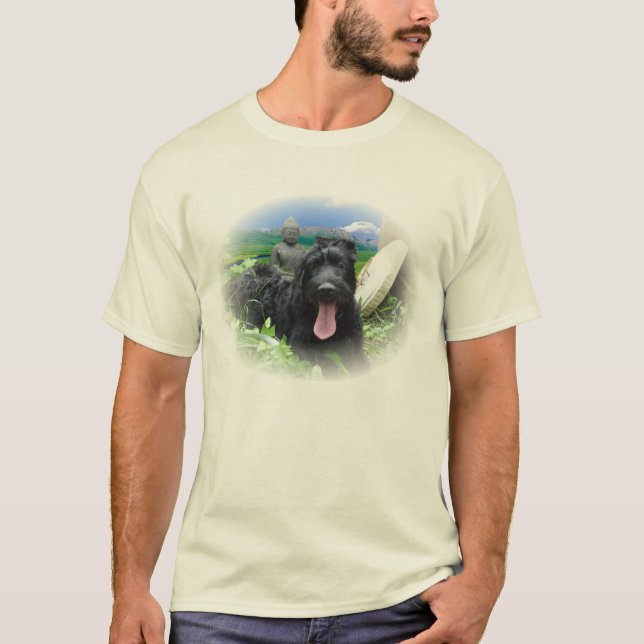 T-shirt Le Schnauzer géant atteint le nirvana (Devant)