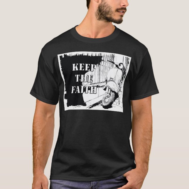 T-shirt Le scooter gardent la foi (Devant)