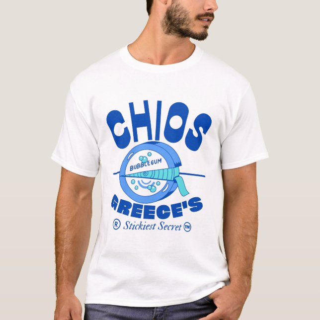 T-shirt le secret le plus collant de Chios en Grèce (Devant)