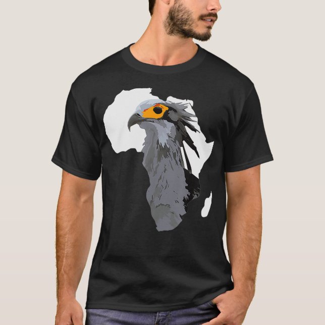 T-shirt Le Secrétaire à la carte de l'Afrique Bird Sagitta (Devant)