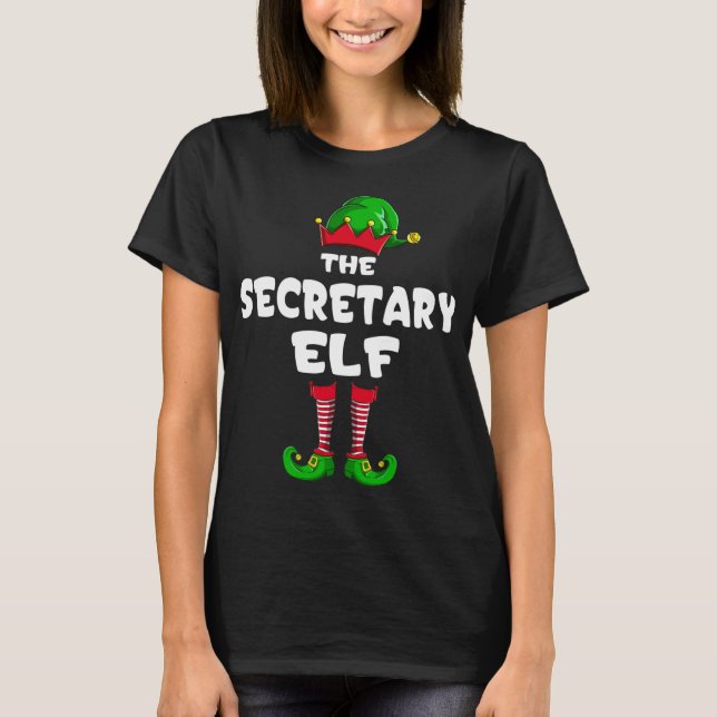 T-shirt Le secrétaire Elf Matching Family Christmas Pajama (Devant)
