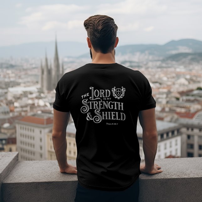 T-shirt Le Seigneur est Ma Force d'Écriture (Créateur téléchargé)