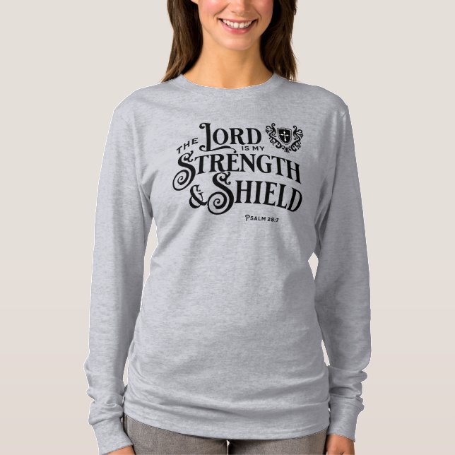 T-shirt Le Seigneur est ma force Royale Écriture  (Devant)