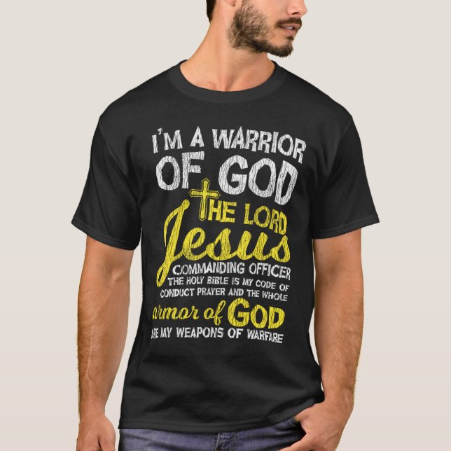 T-shirt Le Seigneur Jésus Armor De Dieu Croix foi chrétien (Devant)
