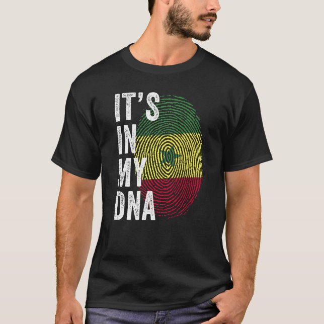 T-shirt Le Sénégal est dans mon ADN mignon empreintes digi (Devant)