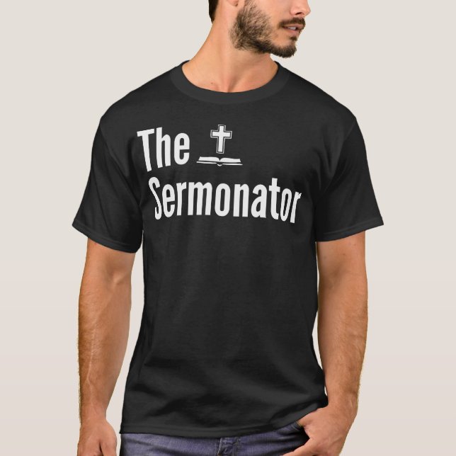 T-shirt Le Sermonateur Chemise Drôle Pasteur (Devant)