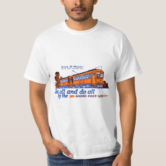 T-shirt Le service de trolley Shore Fast Line (Devant)