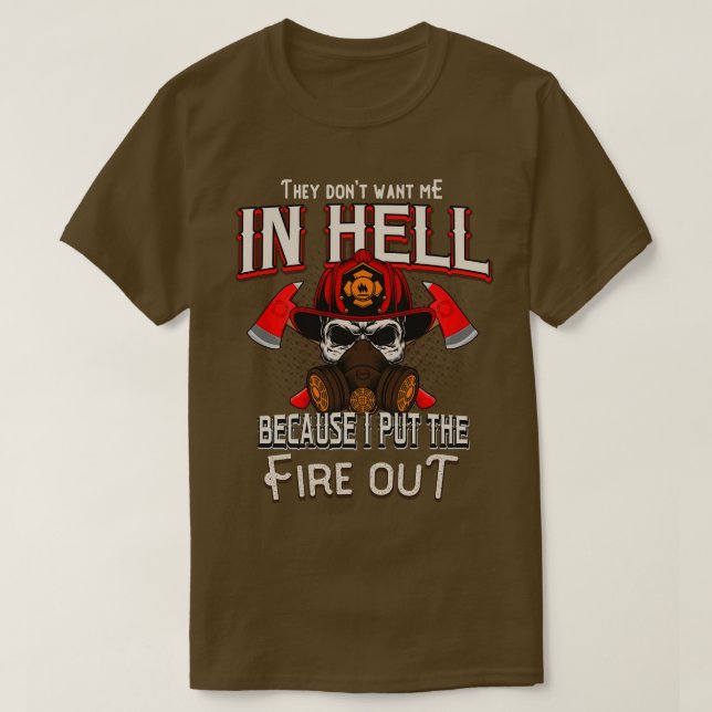 T-shirt Le service des pompiers dit un cadeau (Design devant)