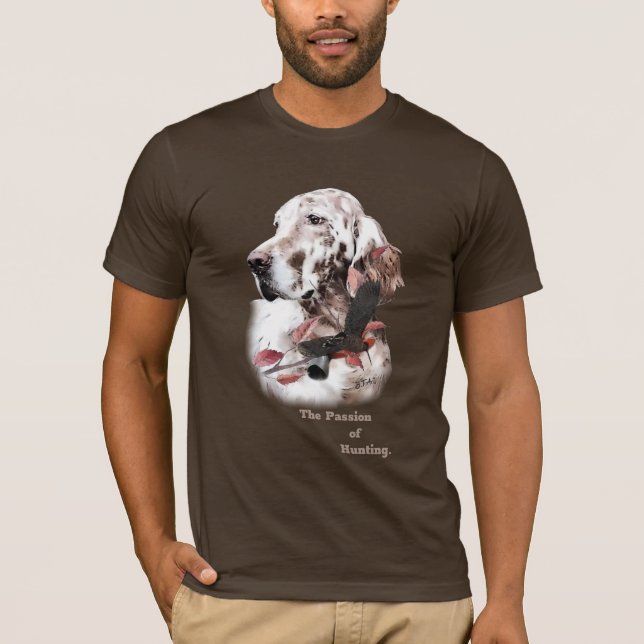 T-shirt Le Setter anglais, la chasse à la passion (Devant)