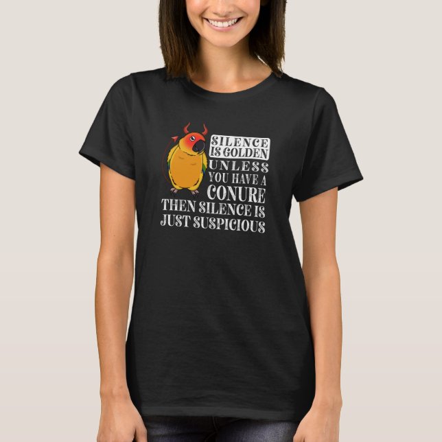 T-shirt Le Silence Est Parrot D'Or I Soleil Conure (Devant)