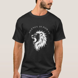T-shirt Le Silence Est Puissance - Poitrine De Logo Lion M