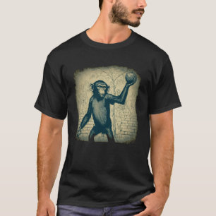 T-shirt Le singe avec la pomme stupide de l'humanité
