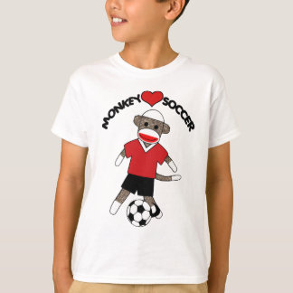 T-shirt Le singe de chaussette du football badine le