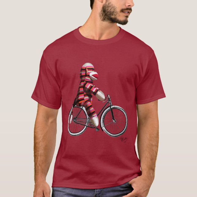 T-shirt Le singe de choc sur vélo (Devant)