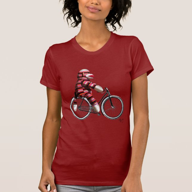 T-shirt Le singe de choc sur vélo (Devant)