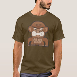 T-shirt Le singe fâché d'âne - arrière - plan