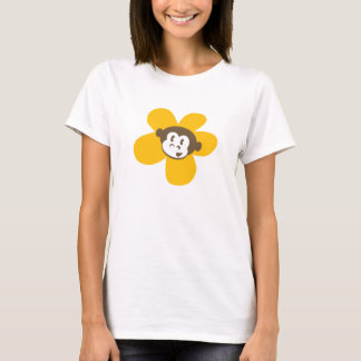 T-shirt Le singe jaune carde la fleur