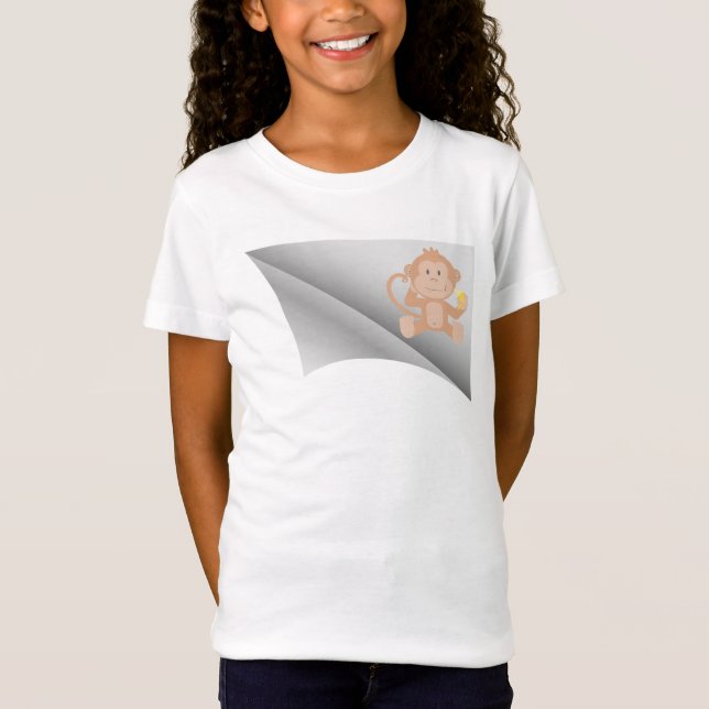 T-Shirt le singe mange de la banane sous le patch (Devant)