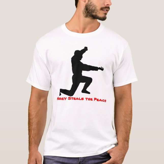 T-shirt Le singe vole la pêche (Devant)