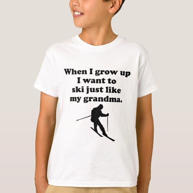T-shirt Le ski aiment ma grand-maman (Devant)