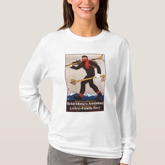 T-shirt Le ski de Loden vêtx l'affiche de publicité de ski (Devant)