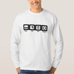 T-shirt Le ski de sommeil mangent la répétition