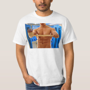 T-shirt Le SlipperyJoe's homme musclé torse nu abs poitrin