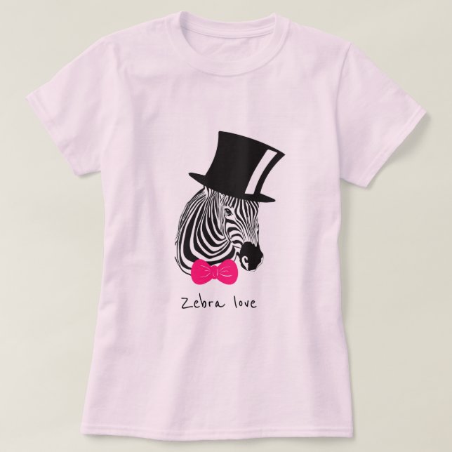 T-shirt Le slogan d'amour Zebra Hipster Zebra (Design devant)