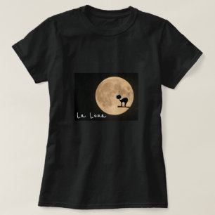 T-shirt Le slogan de La Luna chat noir gothique avec plein