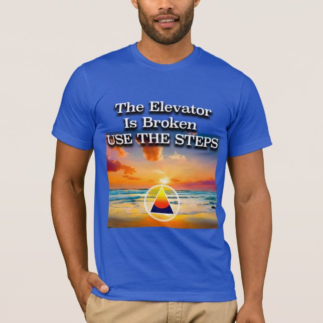 T-shirt Le slogan de récupération de l'ascenseur en panne  (Devant)