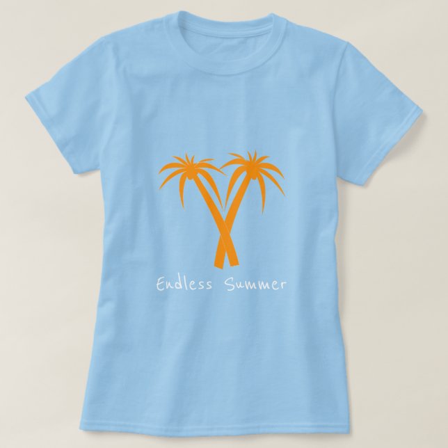 T-shirt Le slogan d'été sans fin Palmiers tropicaux été (Design devant)