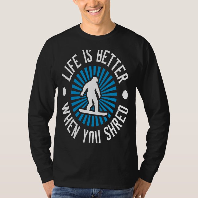 T-shirt Le snowboard quand vous partagez (Devant)