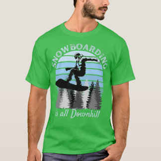 T-shirt Le snowboard tout Cool de descente Vintage Blue Su