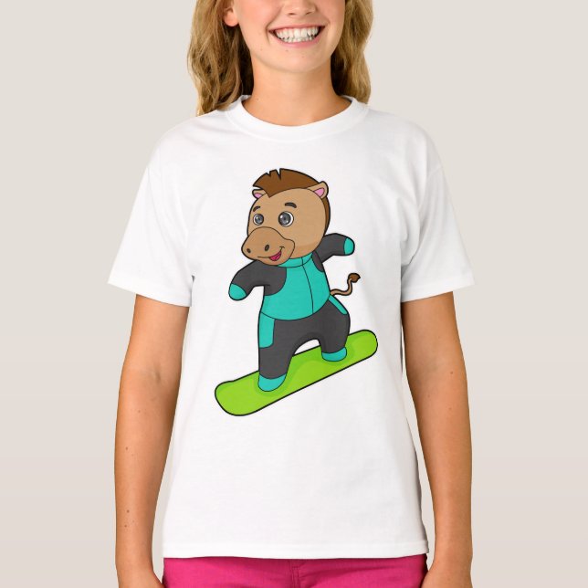 T-shirt Le snowboarder de Horse (Devant)