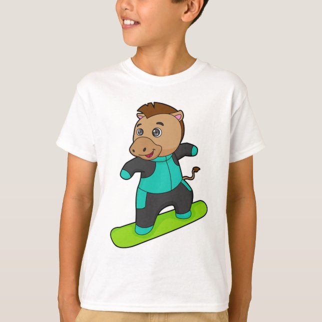 T-shirt Le snowboarder de Horse (Devant)