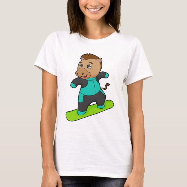 T-shirt Le snowboarder de Horse (Devant)