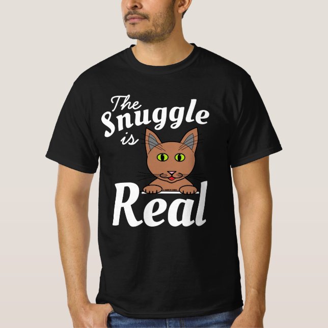 T-shirt Le Snuggle est vraiment mignon Chat T (Devant)